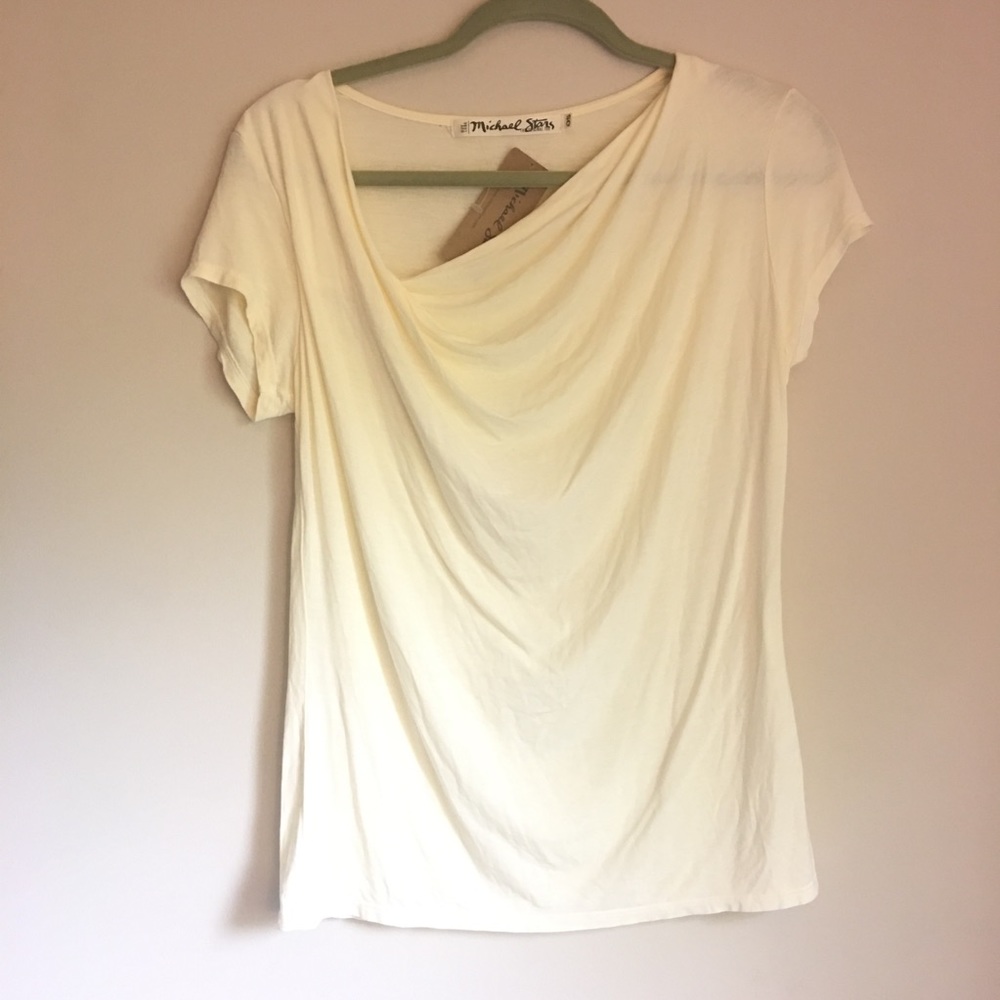 Michael Stars Cream Short Sleeve Blouse